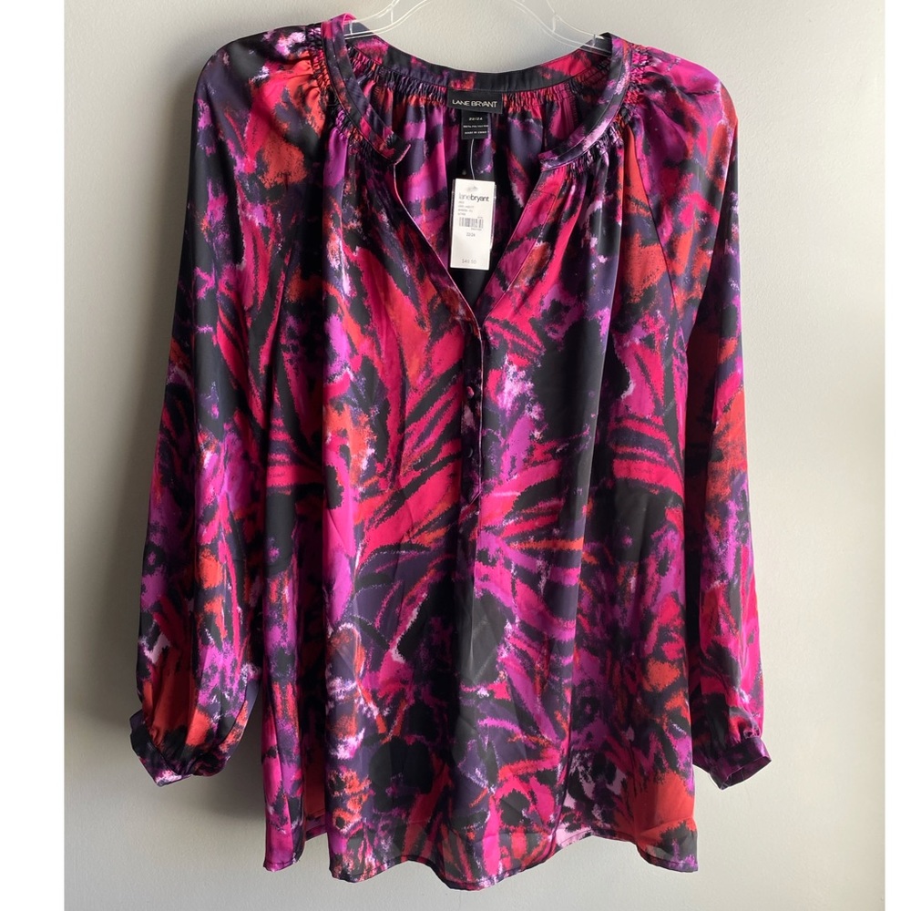 Lane Bryant/Abstract Floral Print Top - 22/24(NWT)